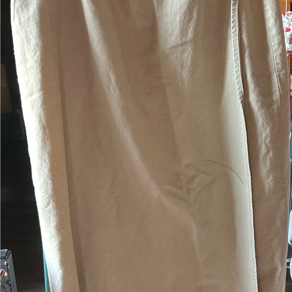 Light khaki wrap maxi skirt